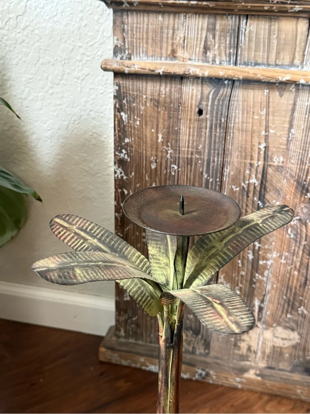Vintage Metal Elephant Candle Stick 15” Tall